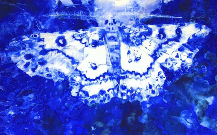 TANYA POOLE, UNTITLED (BLUE MOTH)
2022, PIGMENT AND GUM ARABIC ON PAPER