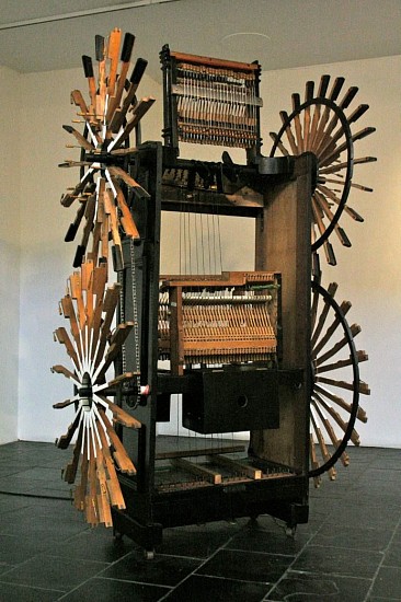 LYNETTE BESTER, Le Marteau Sans Maitre (Hammer Without Master)
2007, One Stand up Piano, Two Wind-Screen Wiper Motors, Bicycle Cogs and Chains