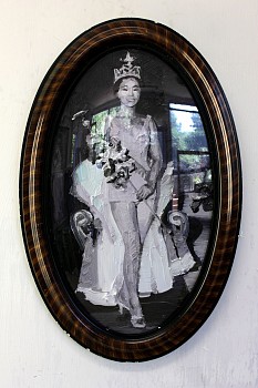 wac17543 akiko kojima miss universe 1959 2016 oil on superwood frame and glass 59 x 38 cm