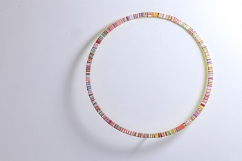 02 Elios 2016 acrilico su nastro carta su legno tondo 71x71x12 cm