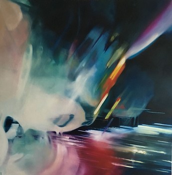 syndi kahn caliginous r.e.m 2016 oil on canvas 150 x150cm