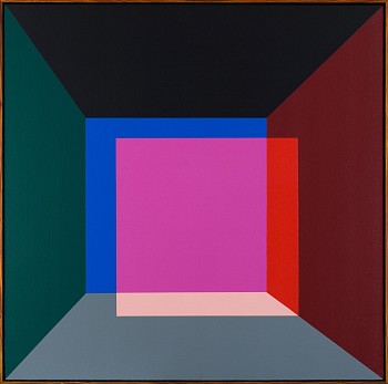 title a031 8 8 16 size 1.23m x 1.23m framed in kiaat medium spraypaint and acrylic on canvas