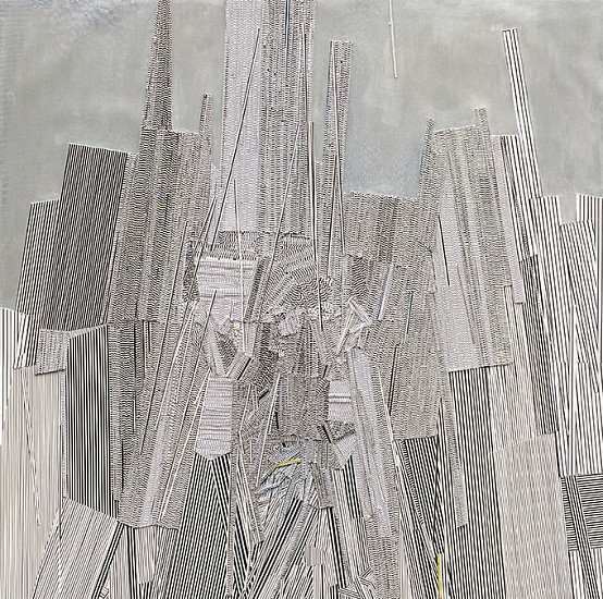 GALIA GLUCKMAN, Homage to the City
Oil Paint, Pigment Ink and Collage on Cotton Paper