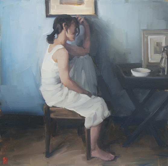SASHA HARTSLIEF, WHITE ON BLUE
2018, Oil on Canvas