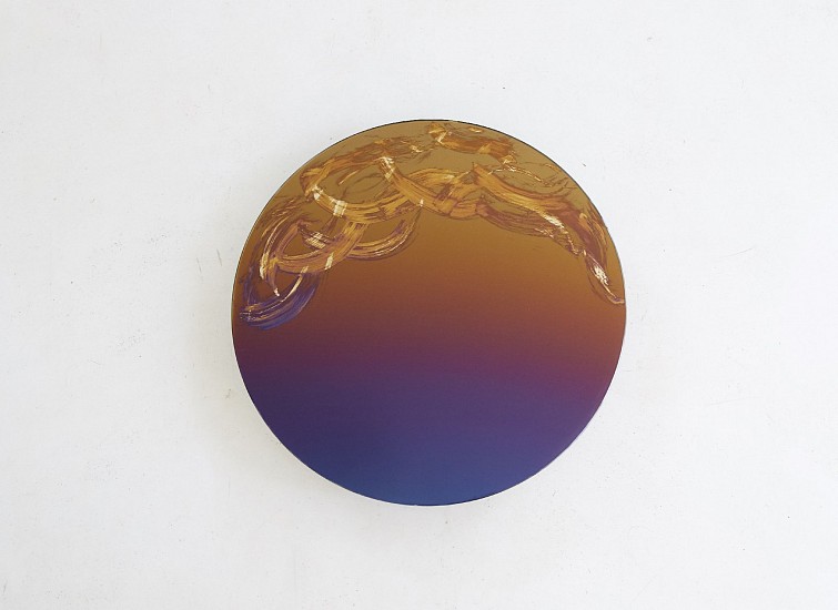 WATER DIXON, SELF PORTRAIT II
2019, PURPLE TO GOLD GRADIENT AND SILVER ON GLASS