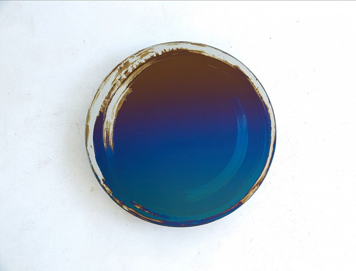 WATER DIXON, SELF PORTRAIT IV
2019, NAVY TO GOLD GRADIENT AND SILVER ON GLASS