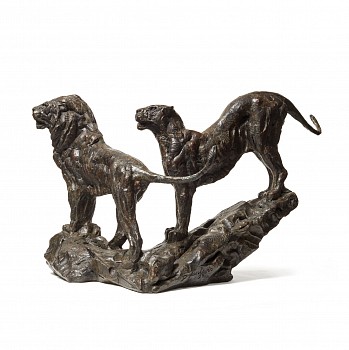 s381 lion and lioness pair maquette i 01
