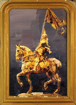 jeanne d arc no. 2 2021 oil on wood and frame 110 x 79 cm
