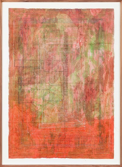 MARK RAUTENBACH, PLANS FOR A STAIRCASE IN THE FOREST
2021, POLYESTER SEWING THREAD, PAPER, ACRYLIC INKS AND VARNISH