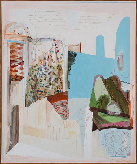 JEANNE HOFFMAN, ELSEWHERE, ASSEMBLING THE FOSSILISED LIGHT IN A ROOM
2022, ACRYLIC ON ITALIAN COTTON