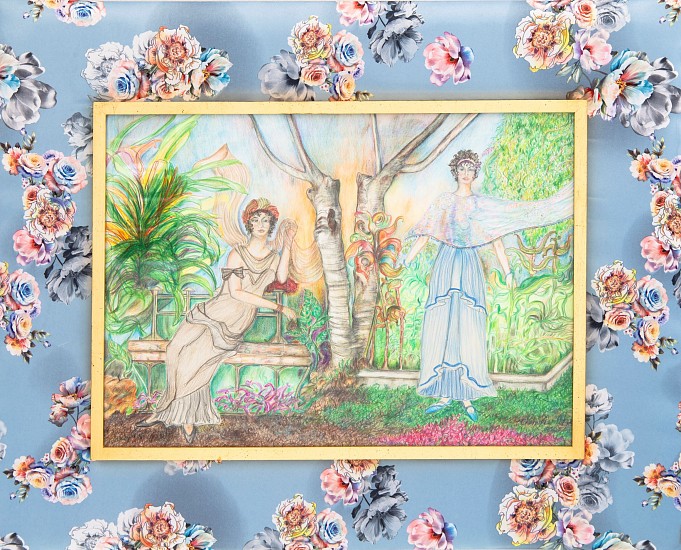 CHRISTOPHER PETER, MADAME RECAMIER AND MADAME DE STAEL IN AN EASTERN CAPE GARDEN. (ALLENBY RD, EAST LONDON)
2023, MIXED MEDIA WITH COLLAGE