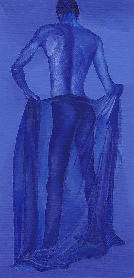 SHAKIL SOLANKI, WEARS A DRESS OF SILK GOSSAMER SO FINE (LIONEL WENDT STUDY)
2022, GOUACHE ON CANVAS PANEL