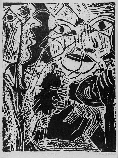 MMAKGABO HELEN SEBIDI, MY PLAY
1981, LINOCUT ON PAPER