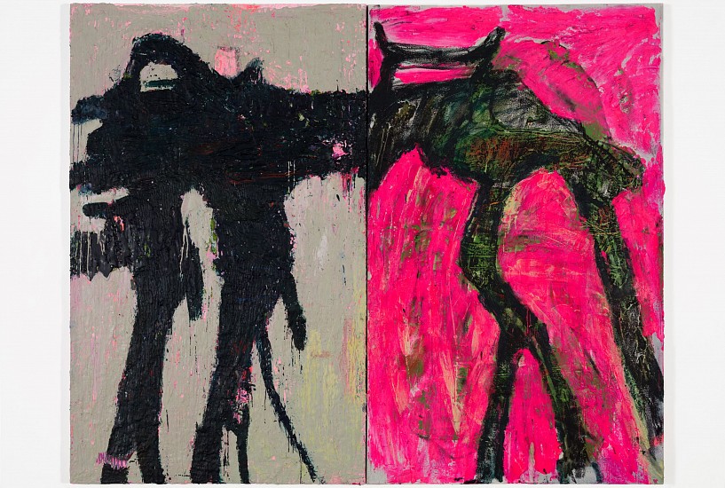 ELIZE VOSSGÄTTER, STRANGE-STRANGER (DIPTYCH)
2023, BEESWAX & PIGMENT ON CANVAS