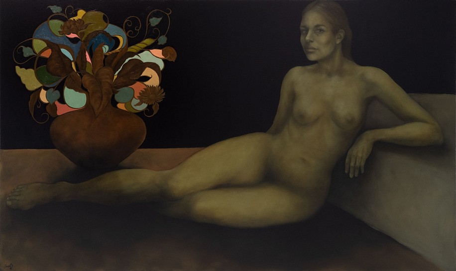 SHANY VAN DEN BERG, DIE MUSE BRING DIE VAAS WAT GROEI
2024, OIL ON FRENCH LINEN