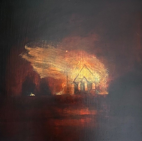 LOUISE MASON, HOUSE ON FIRE II
2024, OIL ON BOARD.