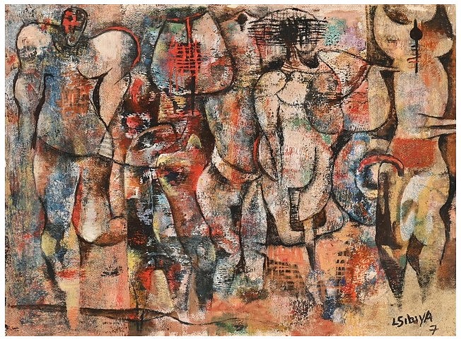 LUCKY SIBIYA, DANCE OF THE INITIATE
OIL, PASTEL AND CHARCOAL ON PAPER