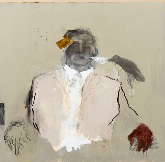 LORIENNE LOTZ, EATING CROW
2024, OIL AND CHARCOAL ON CANVAS