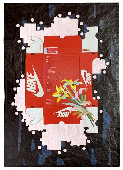 MICHAEL MACGARRY, CICATRIX
2024, RECLAIMED PACKAGING PAPER AND CARDBOARD, COTTON, ARCHIVAL TAPE