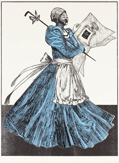 MARY SIBANDE, LEISURELY READING: SOPHIE WITH HER NEWSPAPER
2025, MONOTYPE AND WOODCUT