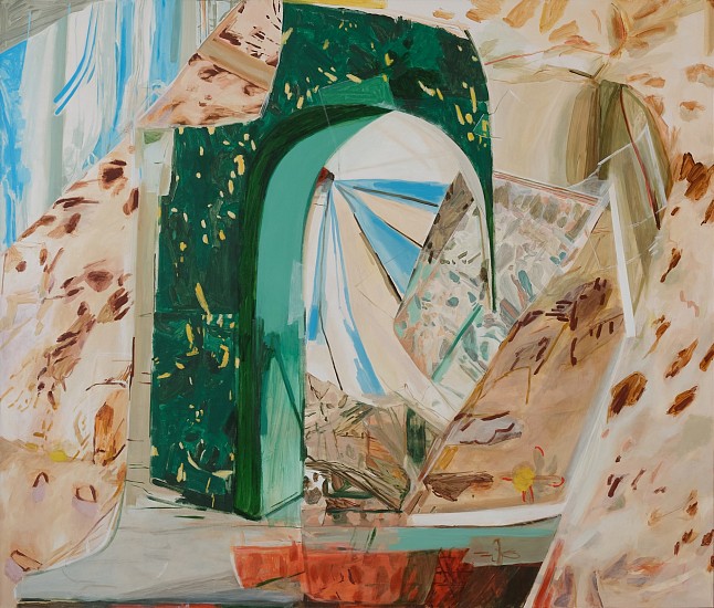 JEANNE HOFFMAN, ACCEPTING THE PRECARIOUSNESS OF THEIR POSITION BY ENGAGING IN EXUBERANT GARDEN EXPERIMENTALISM
2025, ACRYLIC ON ITALIAN COTTON