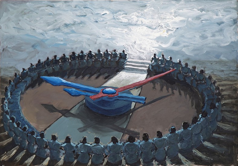 NDIKHUMBULE NGQINAMBI, TIME KEEPERS 2
OIL ON PAPER