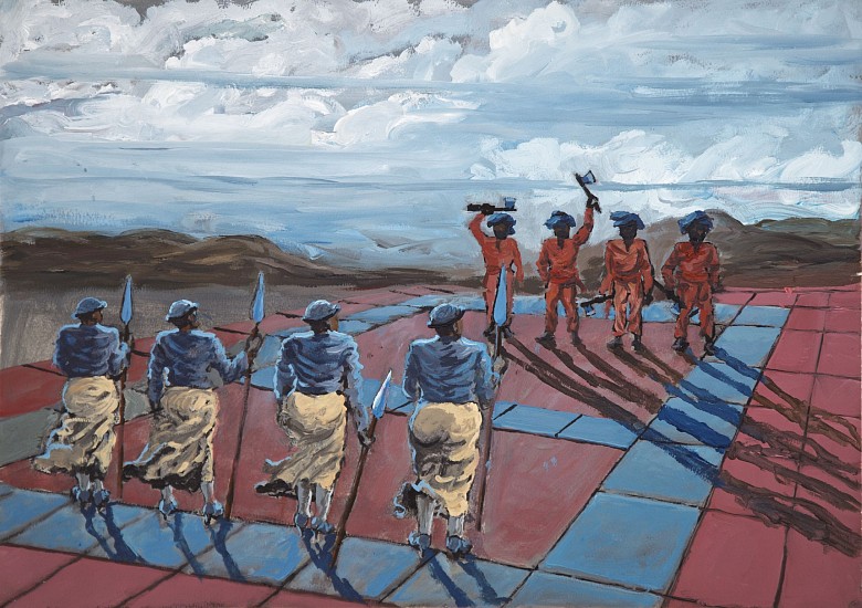 NDIKHUMBULE NGQINAMBI, IMFAZWE YESENIA
OIL ON PAPER