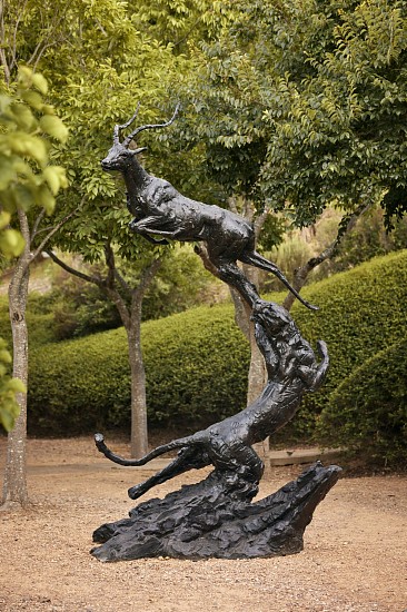 DYLAN LEWIS, S496 LEOPARD CHASING IMPALA LIFE SIZE
2025, Bronze