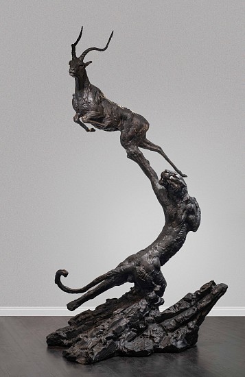 DYLAN LEWIS, S496 LEOPARD CHASING IMPALA LIFE SIZE
2025, Bronze