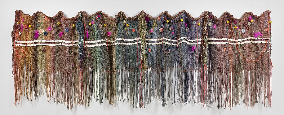 LIZA GROBLER, THE KAROO AS A SHAWL
2026, MACRAME, FEATHERS, OSTRICH SHELLS AND POOL NOODLES