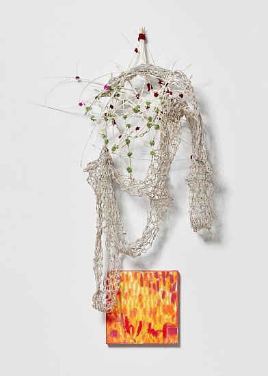 LIZA GROBLER, THE FIRE WITHIN
2026, OSTRICH QUILLS, PIPE CLEANERS, OIL PAINT, COPPER WIRE AND CRYSTAL