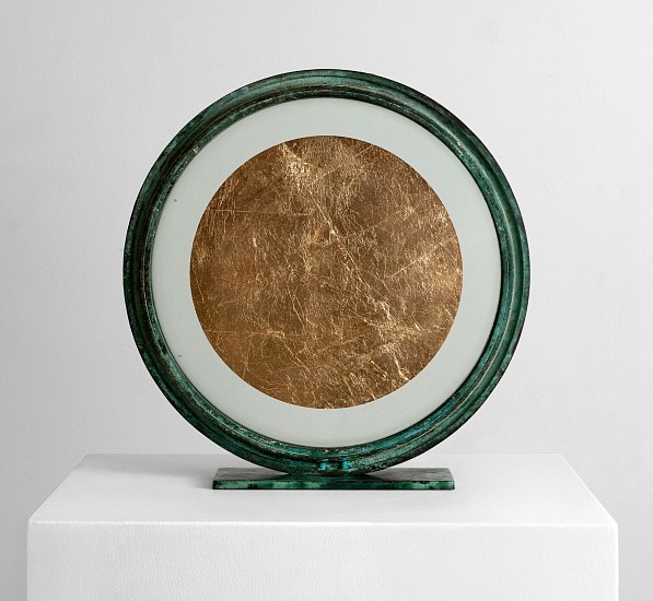 FAITH XLVII, THE NUMINOUS SUN
2026, GOLD LEAF ON SHIP WHEEL PORTAL