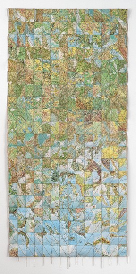 FAITH XLVII, CHAOS THEORY XXXII
2026, DECONSTRUCTED ATLAS TAPESTRY SEWN ON LINEN