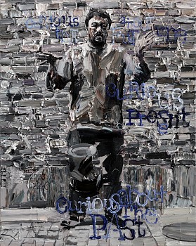 curious after ai weiwei 2025 oil on canvas 100 x 80 cm